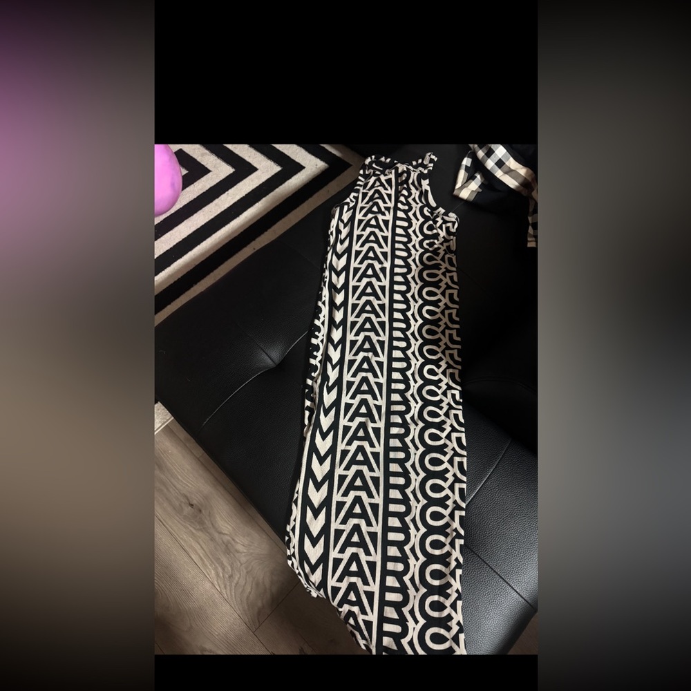 Marc Jacobs Black and Cream Geometric Knit Dress